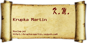 Krupka Martin névjegykártya