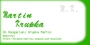 martin krupka business card